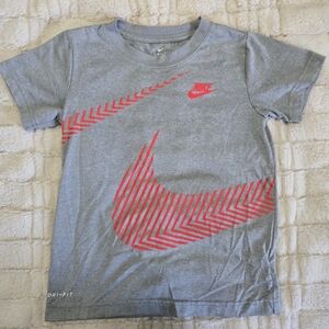 Nike Youth 7 Gray W Red Baseball Graphic T-Shirt